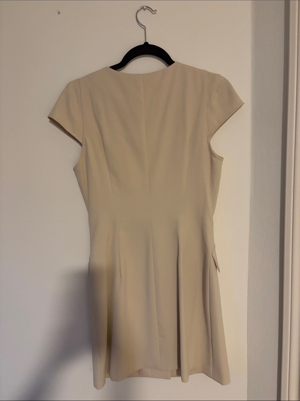 Cream Button-Front Mini Dress - Picture 3 of 3